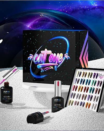 24 Color 9D Magnetic Diamond Cat Eye Gel Nail Polish Set