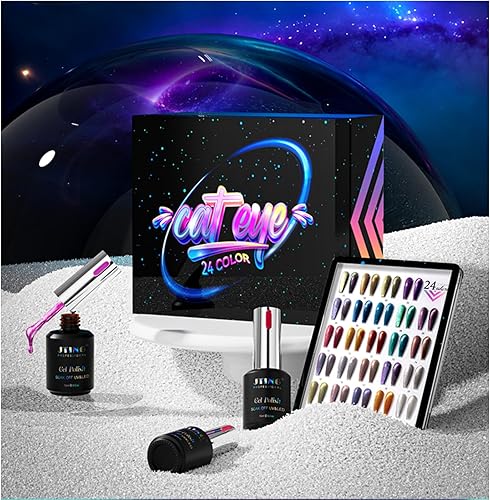 24 Color 9D Magnetic Diamond Cat Eye Gel Nail Polish Set