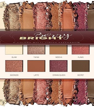 "Matte Eyeshadow Palette 8 Shades, Long Lasting Burgundy Eyeshadow for Bronzer Makeup"