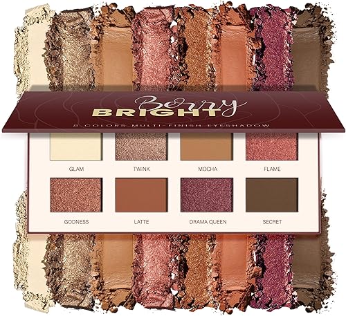 "Matte Eyeshadow Palette 8 Shades, Long Lasting Burgundy Eyeshadow for Bronzer Makeup"
